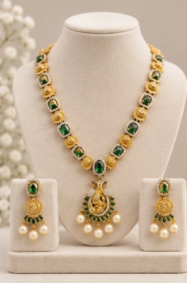 Sparkling AD Stone Luxury Jewellery Set