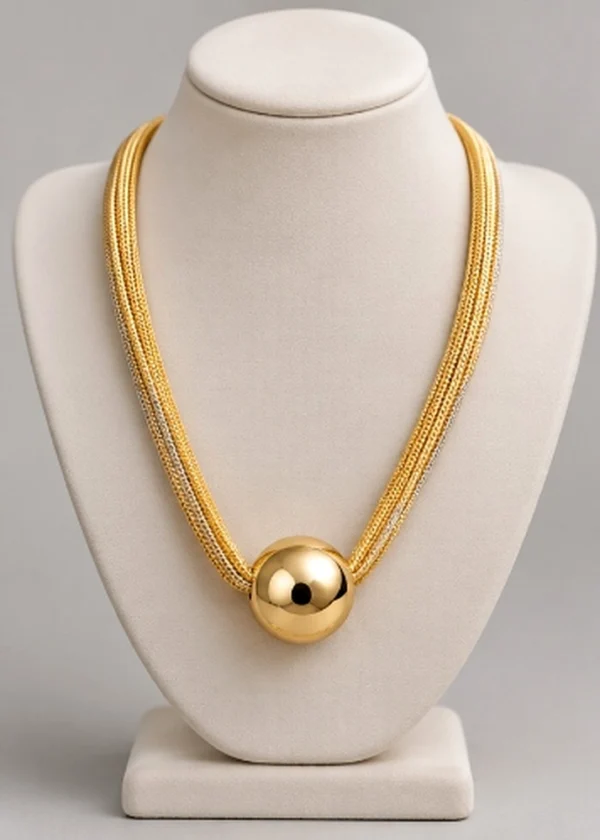 Golden Ball Multi Chain Necklace