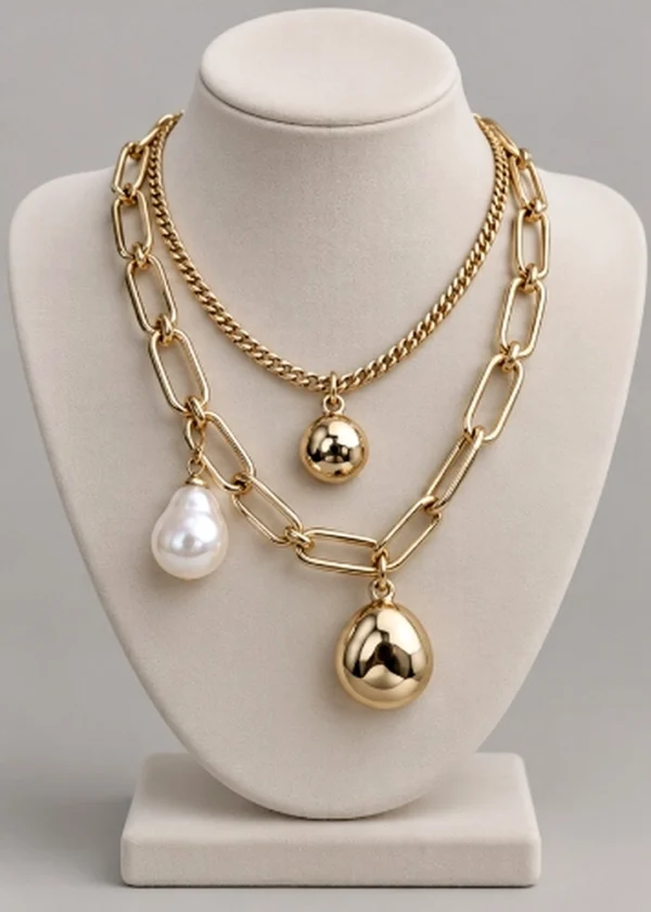Layered Baroque Pearl Neckpiece