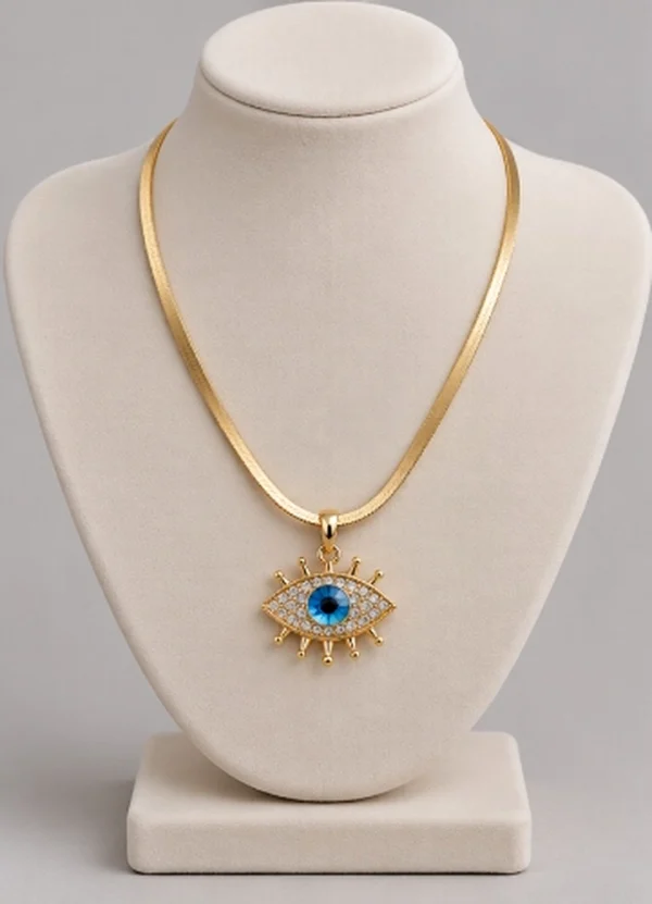 Evil Eye Radiant Herringbone Chain