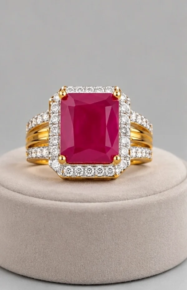 Royal Ruby Emerald-Cut Cocktail Ring
